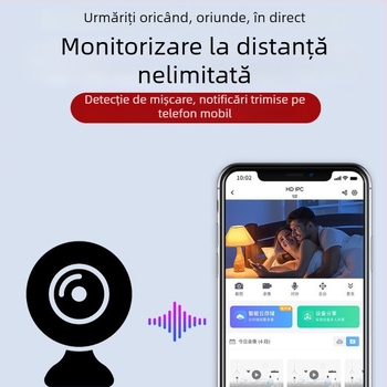 Camera WiFi mini pentru supraveghere — 1080p, viziune de noapte, obiectiv ultralarg, slot pentru card TF, control prin aplicație