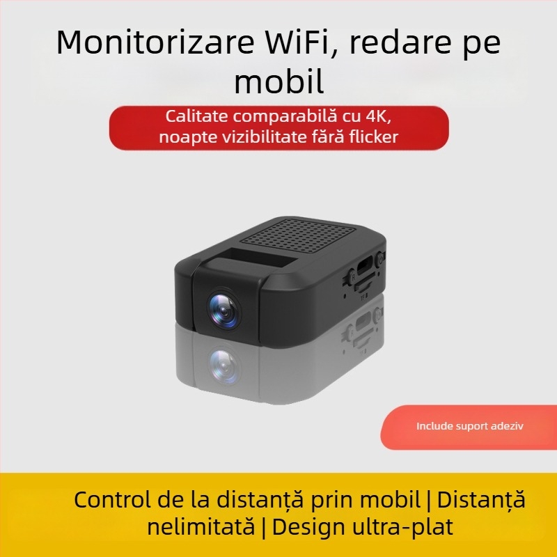 Camera WiFi mini pentru supraveghere — 1080p, viziune de noapte, obiectiv ultralarg, slot pentru card TF, control prin aplicație