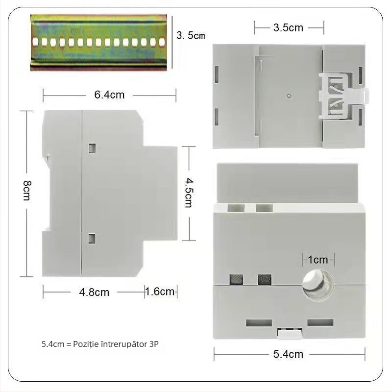 D52-2066 Contor inteligent monofazat multifuncțional cu afișaj digital pentru tensiune, curent, putere și frecvență — montat pe șină