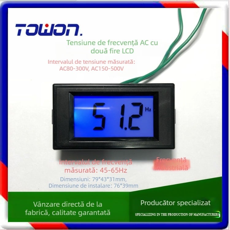 D69-HZ măsurător LCD digital de frecvență, interval AC80-300V, de la TOWON