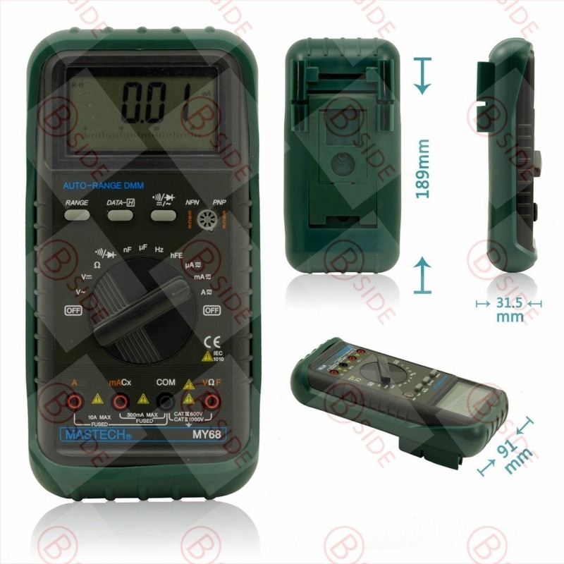 BSIDE MY68 Multimetru digital portabil cu gamă automată, măsurări de capacitate și frecvență