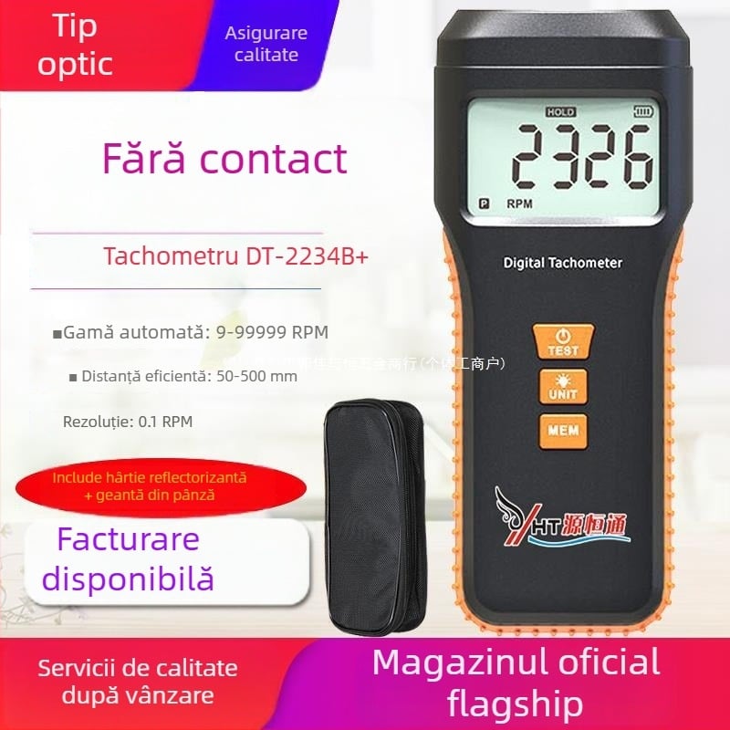 Tachometru digital, măsurare fotoelectrică fără contact, utilizare duală, măsurarea vitezei, instrument de testare a vitezei pe linie