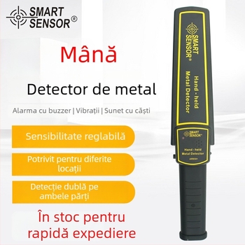 Detector portabil de metale Hima AR954, baterie 9V, moduri de alarmă: sonor, vibrație, alarmă prin căști