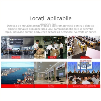 Detector portabil de metale Hima AR954, baterie 9V, moduri de alarmă: sonor, vibrație, alarmă prin căști