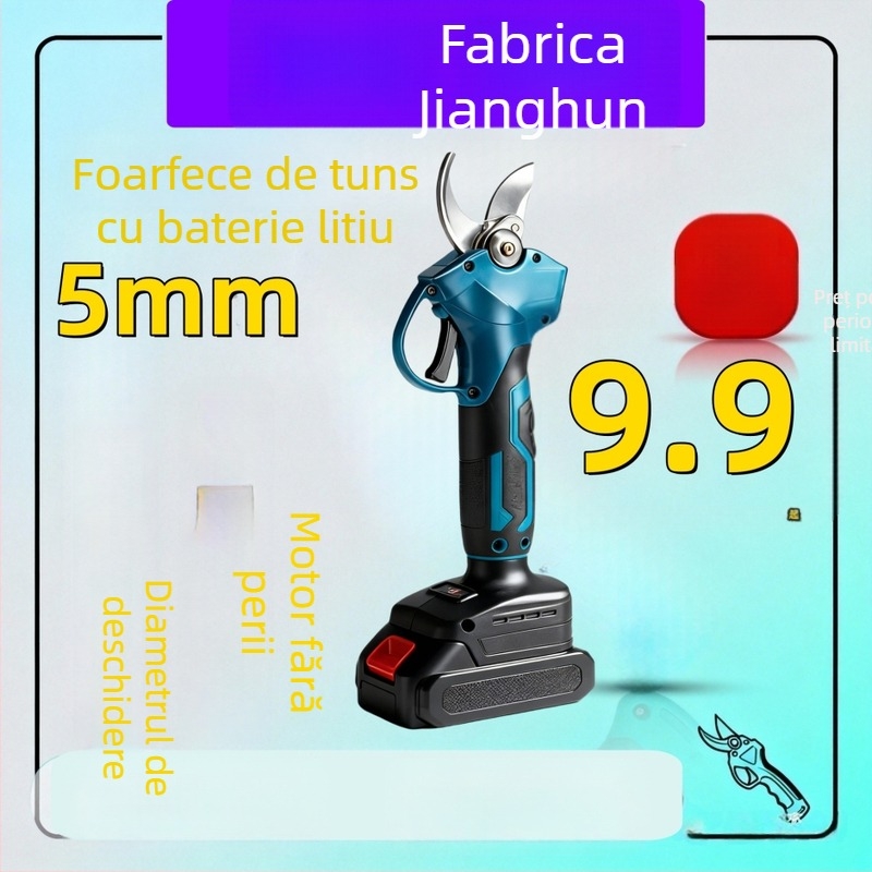 Foarfece telescopice pentru ramuri înalte, baterie Li-ion reîncărcabilă de 21V, interval 16,8–21V, pentru ramuri