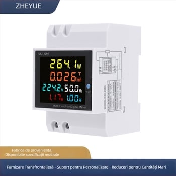 D52-2066 Măsurător digital pentru o singură fază, afișaj digital, măsurare tensiune, curent și putere, montaj pe DIN rail