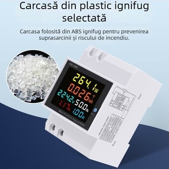 D52-2066 Măsurător digital pentru o singură fază, afișaj digital, măsurare tensiune, curent și putere, montaj pe DIN rail