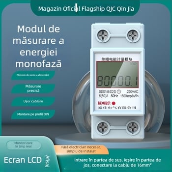 Măsurător de watt-ora montat pe șină, mic, 220V, ambalaj 120 buc., marcă QJC Qin Jia