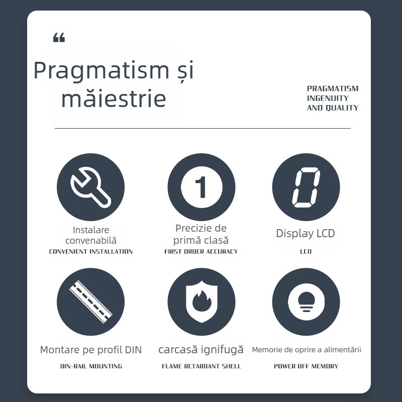 Măsurător de watt-ora montat pe șină, mic, 220V, ambalaj 120 buc., marcă QJC Qin Jia