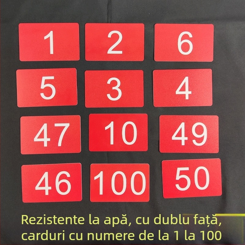 Card de coadă și număr, plastic impermeabil, interval 1-100