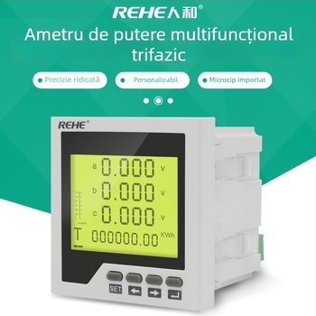 RH-3D3Y măsurător de putere trifazat LCD, multifuncțional, precizie 0,5%, măsurare a puterii totale, design încorporat