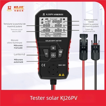 Kejie Kj26pv tester pentru module fotovoltaice de înaltă putere MPPT – măsurare tensiune și curent