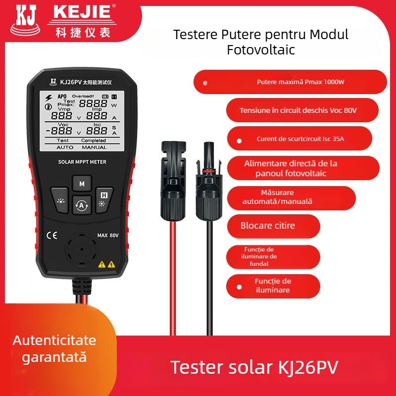 Kejie Kj26pv tester pentru module fotovoltaice de înaltă putere MPPT – măsurare tensiune și curent