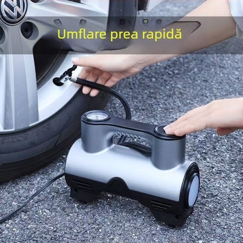 Pompă de anvelope pentru mașină, multifuncțională, 12V, 120W, 35 L/min, Afișaj digital, furtun de aer 3 m