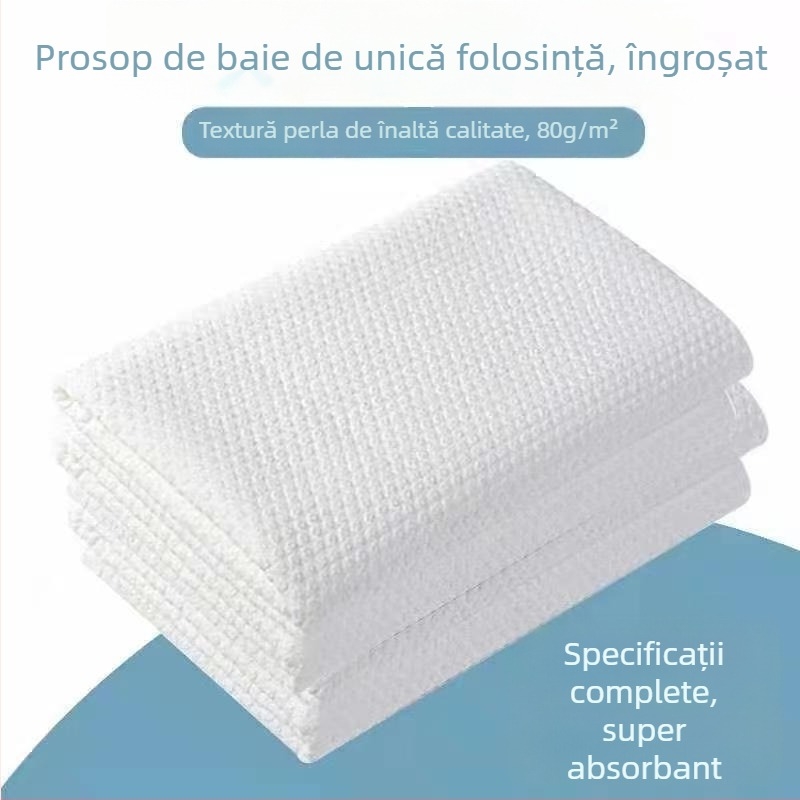Prosop de baie de unică folosință din bumbac-capoc, amestec 50/50, absorbție rapidă 0-5 secunde, procesare personalizabilă, etichetă privată disponibilă