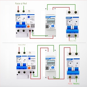 Chint DTSU666 contor de energie montat pe șină, trifazat, cu patru conductori, CT și RS-485, 380V
