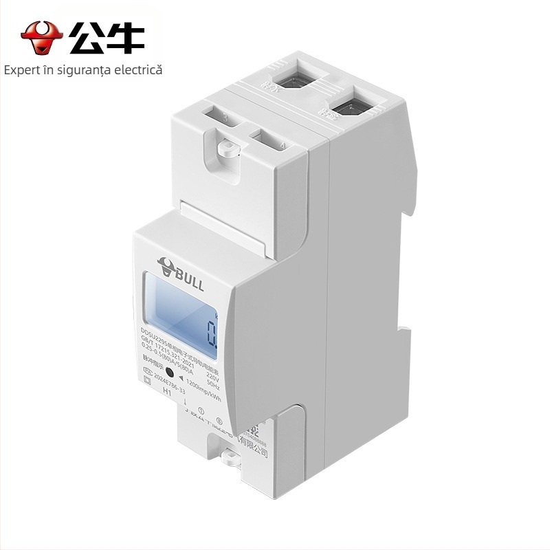 Bull contor electric monofazat pentru uz casnic 220V, montaj pe șină DIN, contor digital DDSU2295