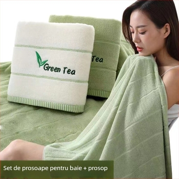 Prosop de baie din bumbac Huijie Chen, 300-400 g, broderie, jacquard