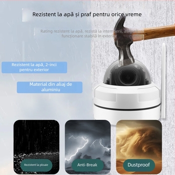 Cameră rezistentă la explozii, cu zoom 5x, carcasă hemisferică din aluminiu – exterior, senzor 1/2.7 inch, 0.002 lux, -40 la 40°C, 12V