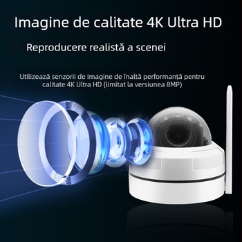 Cameră rezistentă la explozii, cu zoom 5x, carcasă hemisferică din aluminiu – exterior, senzor 1/2.7 inch, 0.002 lux, -40 la 40°C, 12V