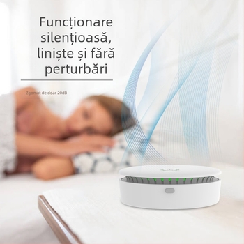 Purificator de aer portabil cu ozon și ioni negativi, pentru birou sau mașină, alimentare USB, flux de aer 10 m³/h, zgomot 36–45 dB, deodorare și sterilizare