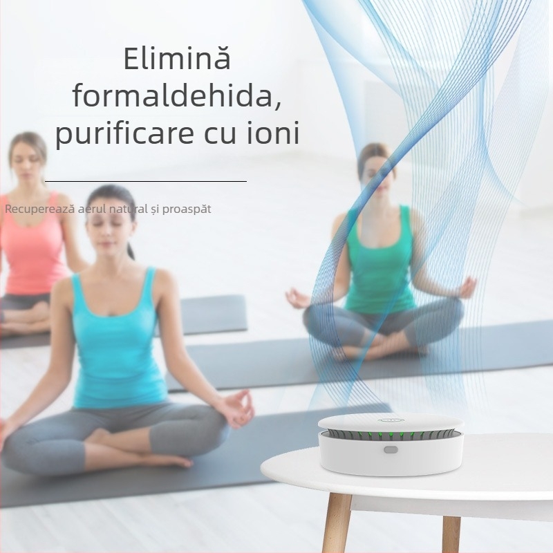 Purificator de aer portabil cu ozon și ioni negativi, pentru birou sau mașină, alimentare USB, flux de aer 10 m³/h, zgomot 36–45 dB, deodorare și sterilizare