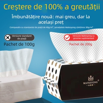 Prosop de față din bumbac, de unică folosință, gros și moale, pentru curățare și demachiere