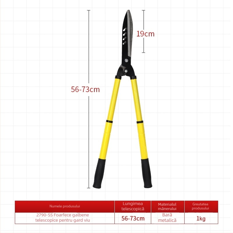 Foarfecă de grădină pentru tăiere cu design retractabil – pentru tăierea ramurilor și tufelor – Respecting
