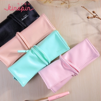 Set de pensule de machiaj pentru începători, 7 piese, peri din nylon, mâner din lemn, husă PU de depozitare