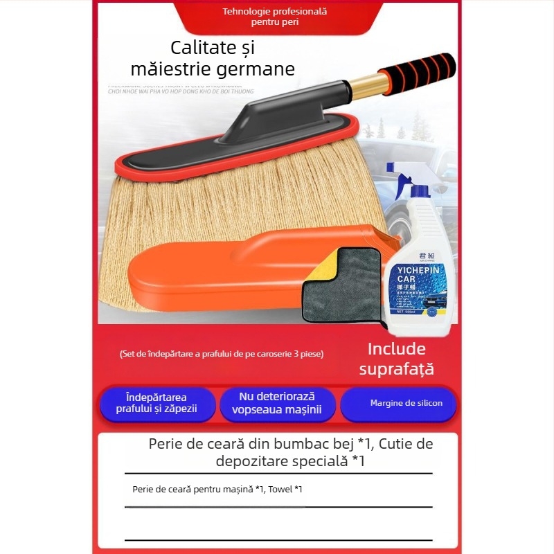 Perie aplicare cerii auto; mâner din aliaj; peri din bumbac; brand Mayrich; etichetare privată și personalizare disponibile