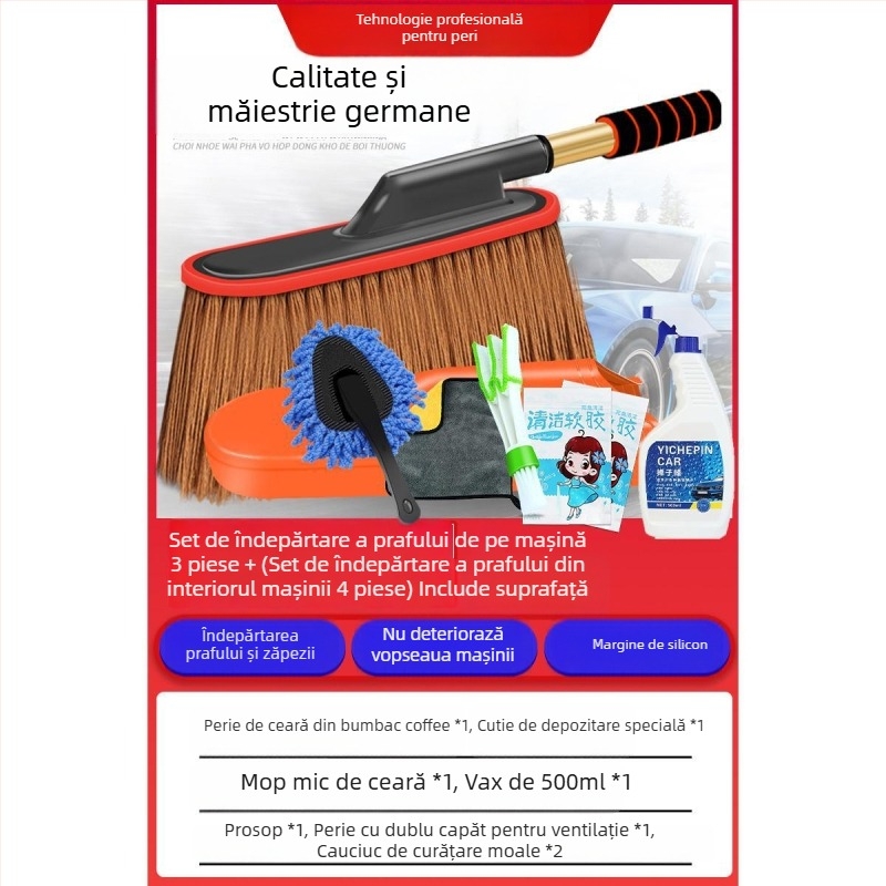 Perie aplicare cerii auto; mâner din aliaj; peri din bumbac; brand Mayrich; etichetare privată și personalizare disponibile