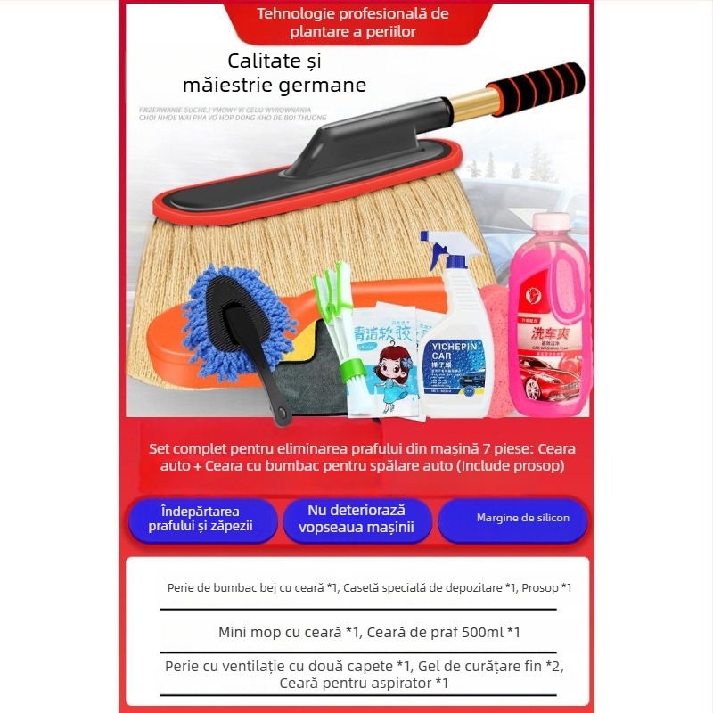 Perie aplicare cerii auto; mâner din aliaj; peri din bumbac; brand Mayrich; etichetare privată și personalizare disponibile