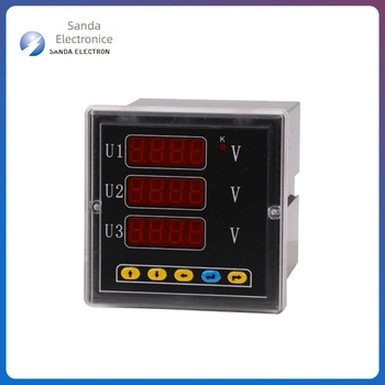 Ampermetru digital trifazat și măsurător de energie, montat pe panou, curent 0–9999 A, intrare 400 V, ieșire 220 V, temperatură ambientală 0–99°C, model SD994AV-9K4