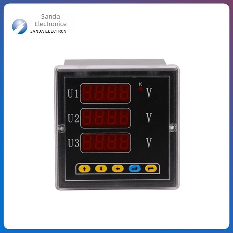 Ampermetru digital trifazat și măsurător de energie, montat pe panou, curent 0–9999 A, intrare 400 V, ieșire 220 V, temperatură ambientală 0–99°C, model SD994AV-9K4