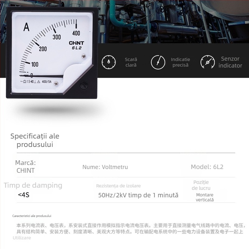CHNT/Chint ampermetru cu indicator 6L2, 0-1000 A, montare directă