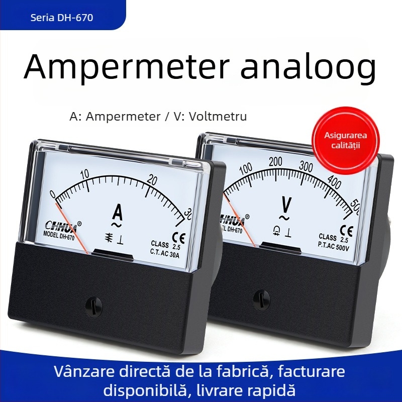 DH-670 Ampermetru AC cu ac și voltmetru cu cap de voltmetru, 10A și 20A
