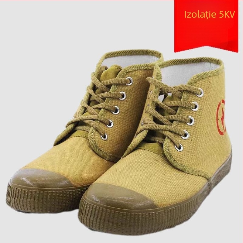 Pantofi izolați pentru electricieni, partea superioară din PU injectat, înalți, respirabili și cu talpă antiaderantă