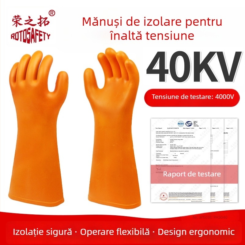 Pantofi izolați pentru electricieni - din cauciuc, partea superioară medie, izolație, marcă Rongzhituo