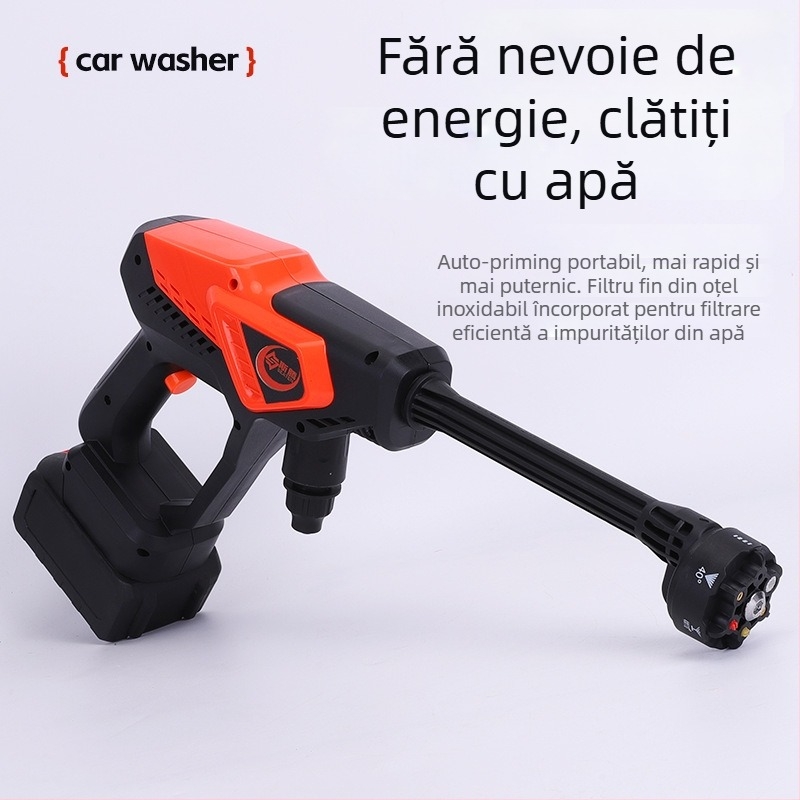 Pistol de spălat auto, fără fir cu baterie litiu, înaltă presiune, complet automat (Brand: Bo xi)