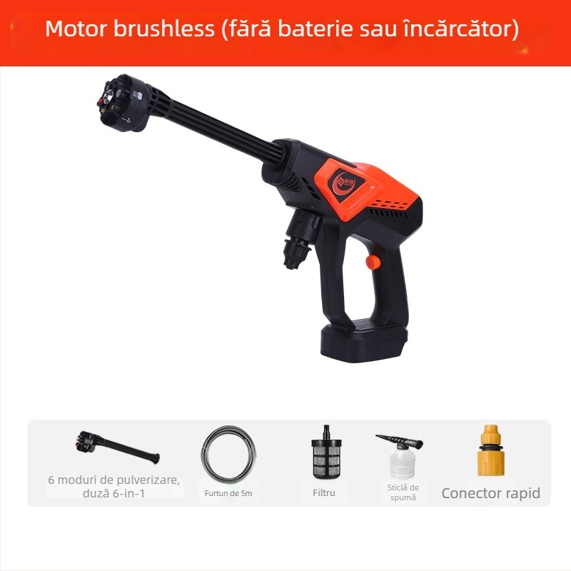 Pistol de spălat auto, fără fir cu baterie litiu, înaltă presiune, complet automat (Brand: Bo xi)