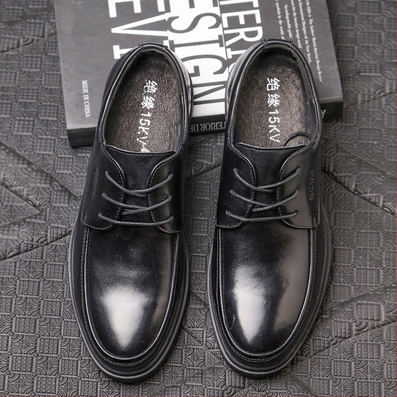 Pantofi izolați pentru electricieni – piele de vită, partea superioară joasă, pentru tensiune înaltă, marca Jiuzhou Wolf Warrior