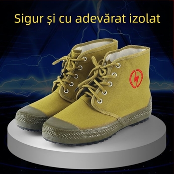Pantofi izolați 10kV, ghete înalte din canvas, respirabile, pentru electricieni, unisex