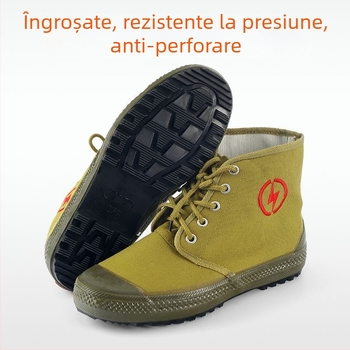 Pantofi izolați 10kV, ghete înalte din canvas, respirabile, pentru electricieni, unisex