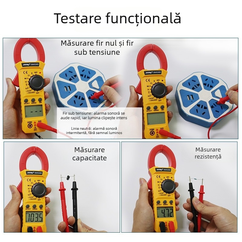 Multimetru digital cu clemă BM528D, măsurare curent universal, oprire automată și semnal sonor