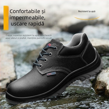 Pantofi de protecție pentru muncă S3 – ușori, anti-șoc și anti-perforație, vârf metalic, piele cu talpă PU