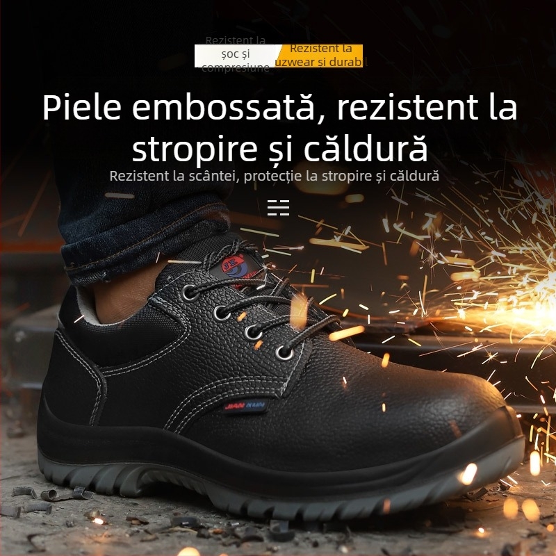 Pantofi de protecție pentru muncă S3 – ușori, anti-șoc și anti-perforație, vârf metalic, piele cu talpă PU