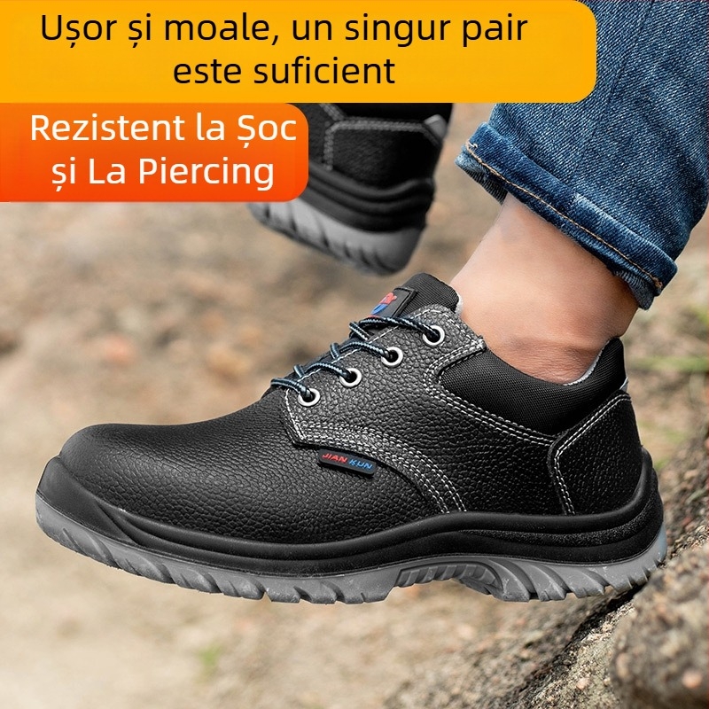 Pantofi de protecție pentru muncă S3 – ușori, anti-șoc și anti-perforație, vârf metalic, piele cu talpă PU