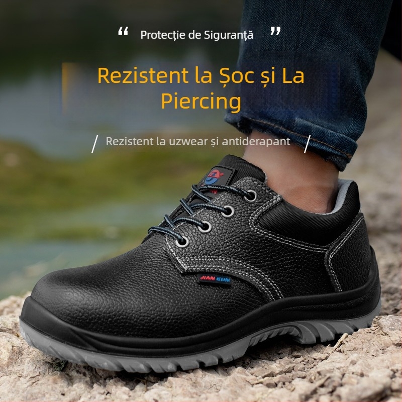 Pantofi de protecție pentru muncă S3 – ușori, anti-șoc și anti-perforație, vârf metalic, piele cu talpă PU