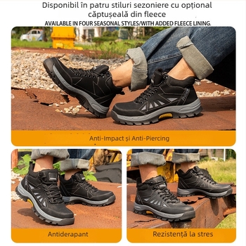 Pantofi de lucru de protecție cu vârf din oțel, antiderapante, rezistenți la uzură, anti-șoc și perforare, respirabili