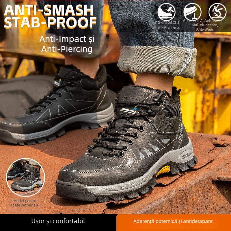 Pantofi de lucru de protecție cu vârf din oțel, antiderapante, rezistenți la uzură, anti-șoc și perforare, respirabili